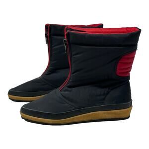 Sporto vintage black with red trim zip up snow boots size 6